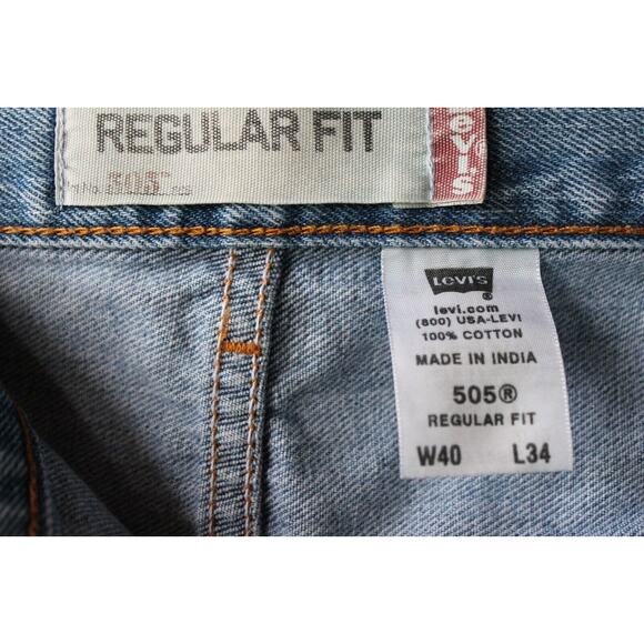 LEVIS 505 Jeans 40x34 Regular Fit Medium Blue Wash *VINTAGE - Picture 3 of 10